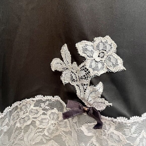 Pantone Mocha Brown VTG 60s Slip Dress Floral Lace Women’s 10 Sleeveless Fairy - Picture 7 of 10